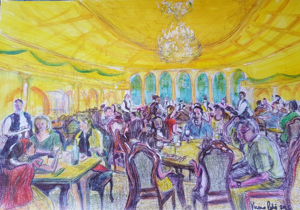 Love in the time of recession n.1 - 2015 - pastels and acrylic - 50x30