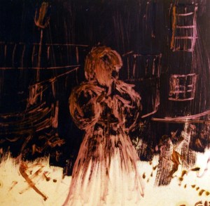 Woman on Violet - 1991 - Oil on cardboard - 40X40